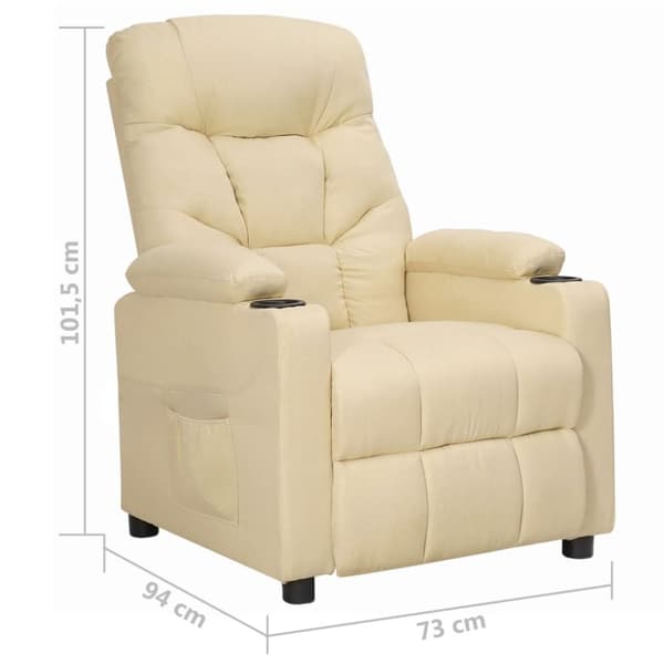 vidaXL Reclinerfåtölj gräddvit tyg