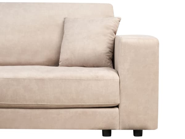 Hörnsoffa Höger 3-sits Soffa Beige Sammet Klädsel Extra kuddar Minimalistisk Modern Stil