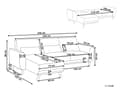 Miniatyrbillede 3 af 11: Sovesofa med Chaiselong Sort Polyester 3 Personers Sofa L Formet Hjørnesofa Dyb Sofaseng Blød Stofsofa Design Hjørnesovesofa Højrevendt
