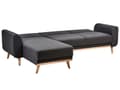 Miniatyrbillede 6 af 11: Sovesofa med Chaiselong Sort Polyester 3 Personers Sofa L Formet Hjørnesofa Dyb Sofaseng Blød Stofsofa Design Hjørnesovesofa Højrevendt