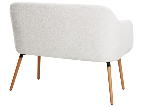 Sofabænk Off White Boucle 2 Personers Køkkensofa Sofa Blød Design Højrygget