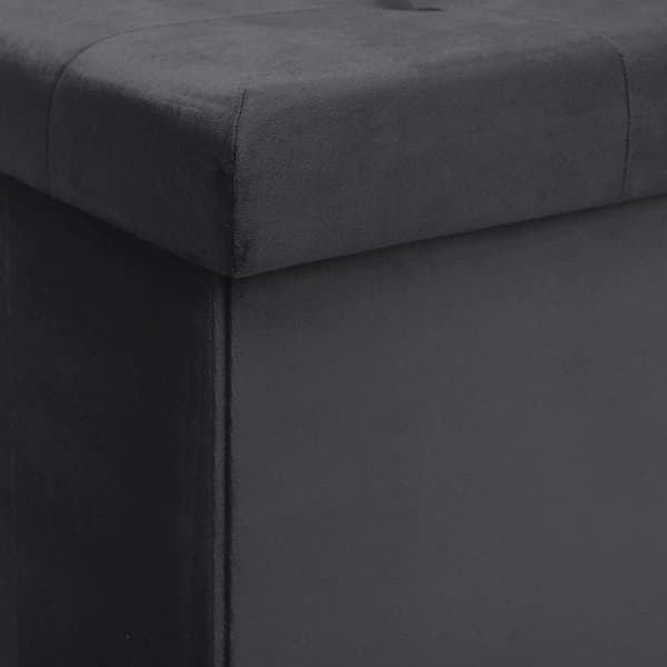 Rootz hopfällbar förvaringslåda - ottomansk bänk - sammetsklädsel - 80L kapacitet - 76 cm x 38 cm x 37,5 cm - Max belastning 300 kg