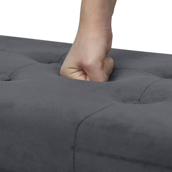 Rootz hopfällbar förvaringslåda - ottomansk bänk - sammetsklädsel - 80L kapacitet - 76 cm x 38 cm x 37,5 cm - Max belastning 300 kg