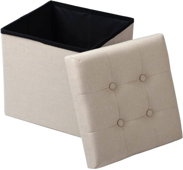 Rootz sammenfoldelig osmannisk skammelsæt - Opbevaringskiste - Bærbar bænk - Robust og holdbar - 37,5 cm x 38 cm x 37,5 cm