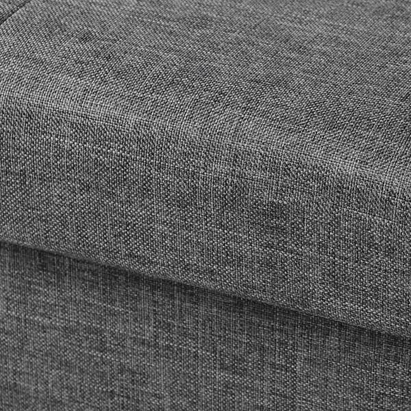 Rootz hopfällbar förvaringslåda Ottoman - Linnepall - Fotpall - Stor kapacitet - 76cm x 38cm x 37,5cm - Mörkgrå Ljusgrå Krämvit