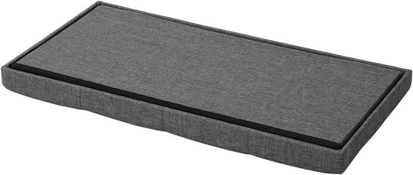 Rootz hopfällbar förvaringslåda Ottoman - Linnepall - Fotpall - Stor kapacitet - 76cm x 38cm x 37,5cm - Mörkgrå Ljusgrå Krämvit
