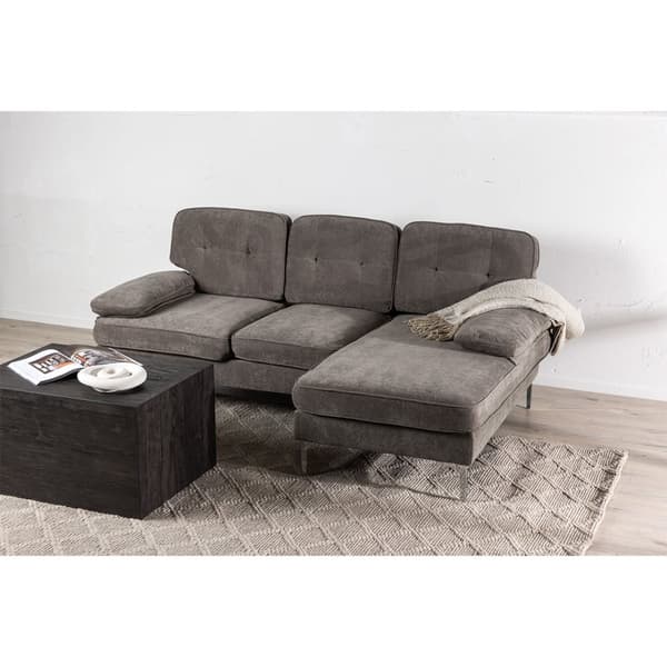 Remis sofa chaiselong sofa højrevendt mørkegrå.