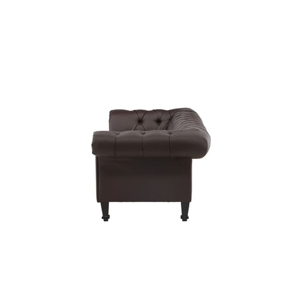 Ätran soffa 3-sits PU konstläder brun.