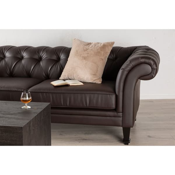 Ätran soffa 3-sits PU konstläder brun.