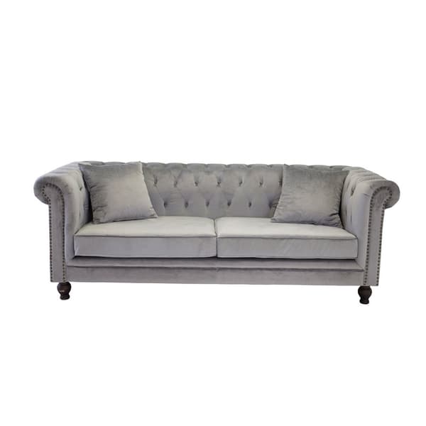 Velvet sofa 3 personers velour lysegrå.