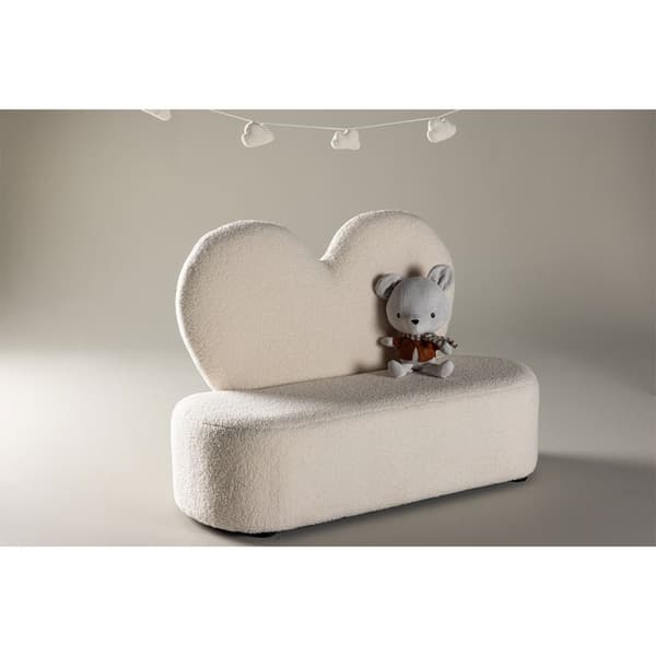 Kids sofa til børn teddy hvid.