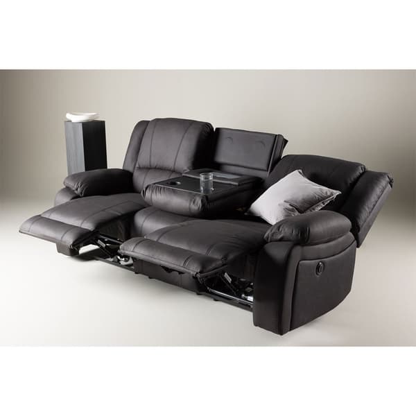 Singapore soffa 3-sits recliner svart.