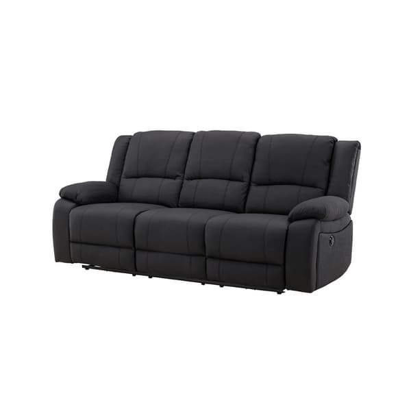 Singapore soffa 3-sits recliner svart.