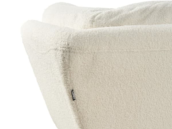 Sofa Hvit Boucle Metallben 210 x 90 cm med Puter Retro
