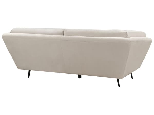 Sofa Beige Fløyel Metallben 210 x 90 cm med Puter Retro