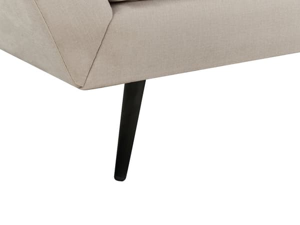 Sofa Beige Fløyel Metallben 210 x 90 cm med Puter Retro