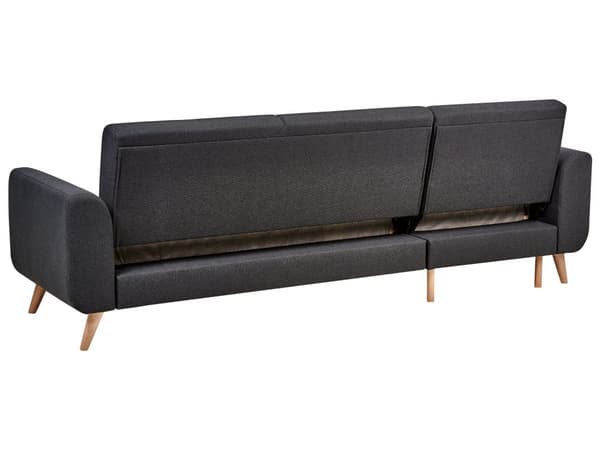 Hjørnesofa Svart Polstring Polyester Stoff Lette Treben Puter Moderne Design