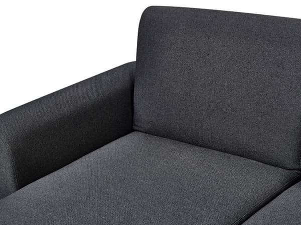 Hjørnesofa Svart Polstring Polyester Stoff Lette Treben Puter Moderne Design