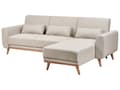 Miniatyrbilde 5 av 11: Hjørnesofa Lys Beige Polstring Polyester Stoff Lette Treben Puter Moderne Design