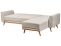 Miniatyrbilde 6 av 11: Hjørnesofa Lys Beige Polstring Polyester Stoff Lette Treben Puter Moderne Design