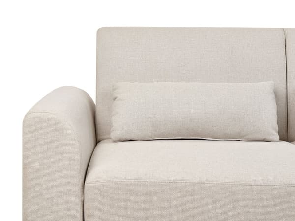 Hjørnesofa Lys Beige Polstring Polyester Stoff Lette Treben Puter Moderne Design