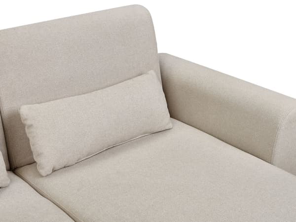 Hjørnesofa Lys Beige Polstring Polyester Stoff Lette Treben Puter Moderne Design