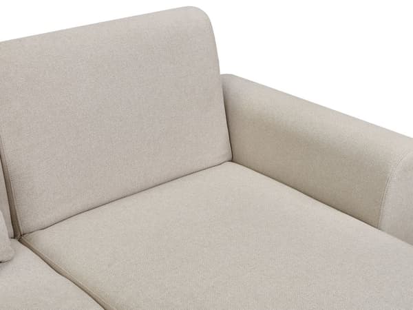 Hjørnesofa Lys Beige Polstring Polyester Stoff Lette Treben Puter Moderne Design