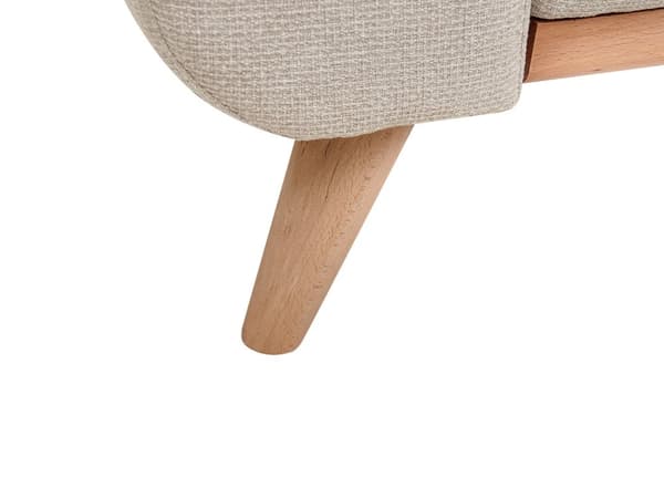 Hjørnesofa Lys Beige Polstring Polyester Stoff Lette Treben Puter Moderne Design