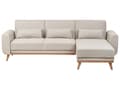 Miniatyrbilde 1 av 11: Hjørnesofa Lys Beige Polstring Polyester Stoff Lette Treben Puter Moderne Design