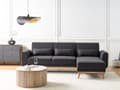 Miniatyrbilde 2 av 11: Hjørnesofa Svart Polstring Polyester Stoff Lette Treben Puter Moderne Design