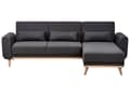 Miniatyrbilde 1 av 11: Hjørnesofa Svart Polstring Polyester Stoff Lette Treben Puter Moderne Design