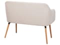 Miniatyrbild 5 av 11: Köksoffa Ljusbeige Tygklädsel 2-sits Metallram Ben Ljust Trä Bänk