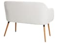Miniatyrbild 5 av 11: Köksoffa Off-White Boucléklädsel 2-sits Metallram Ben Ljust Trä Bänk