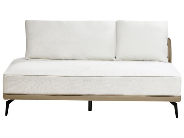 Hörnsoffa Vänster Off-White Taupe Polyester Konstläder Stålben Dynor Vardagsrum