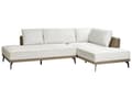 Miniatyrbillede 6 af 11: Hjørnesofa venstre brudt hvid beige grå polyester øko læder stålben hynder stue opholdsrum