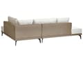 Miniatyrbillede 7 af 11: Hjørnesofa venstre brudt hvid beige grå polyester øko læder stålben hynder stue opholdsrum