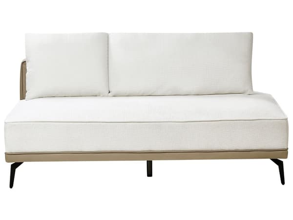 Hjørnesofa venstre brudt hvid beige grå polyester øko læder stålben hynder stue opholdsrum