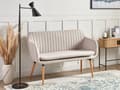 Miniatyrbilde 2 av 11: Spisesofa Lys beige Stoff 2-seter Metallramme Ben i lyst tre Moderne stil Sofabenk