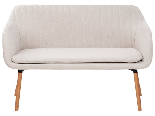 Spisesofa Lys beige Stoff 2-seter Metallramme Ben i lyst tre Moderne stil Sofabenk