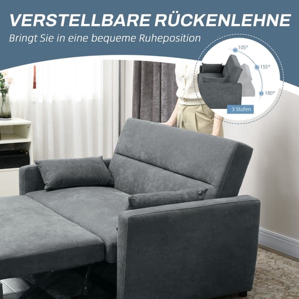 Rootz 2-i-1 bäddsoffa - Soffa - Gästsäng - Ergonomisk design - 3 justerbara ryggstöd - Klädsel av hög kvalitet - 155 cm x 90 cm x 88,5 cm