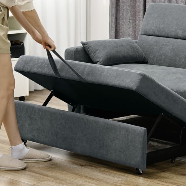 Rootz 2-i-1 bäddsoffa - Soffa - Gästsäng - Ergonomisk design - 3 justerbara ryggstöd - Klädsel av hög kvalitet - 155 cm x 90 cm x 88,5 cm