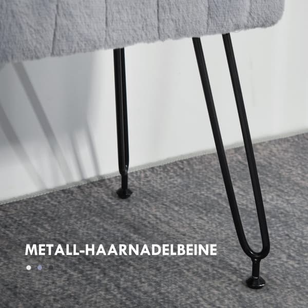 Rootz tekoturkista pehmustettu penkki - pehmustettu istuin - eteisen penkki - harmaa - eukalyptuspuu - metallijalat - 82cm x 30cm x 47cm