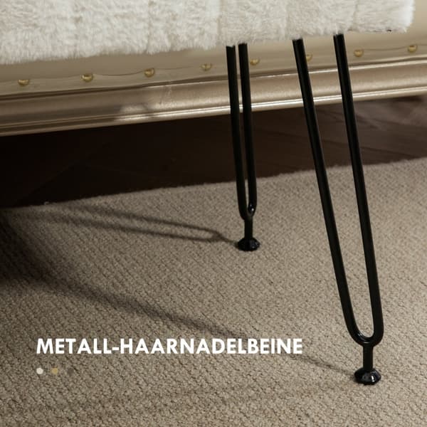 Rootz polstret bænk i imiteret pels - Gangbænk - Sengebænk - Elegant design - 82 cm x 30 cm x 47 cm