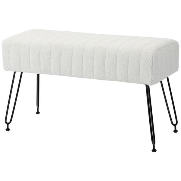 Rootz polstret bænk i imiteret pels - Gangbænk - Sengebænk - Elegant design - 82 cm x 30 cm x 47 cm