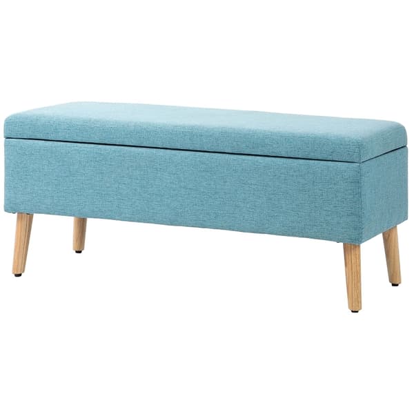 Rootz stoppad bänk - Sängbänk - Förvaringsbänk - Andningsbart tyg - Träben - 110cm x 39cm x 45cm