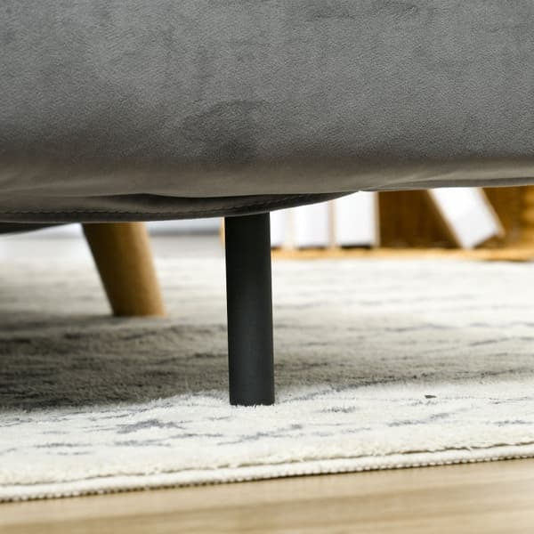 Rootz Velvet Sovesofa Stol - Sovestol - Hvilestol - Åndbart stof - 130cm x 78cm x 79cm - Grå