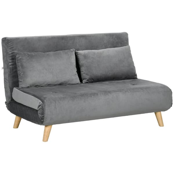 Rootz Velvet Bäddsoffa Stol - Sleeper Chair - Fåtölj - Andas tyg - 130cm x 78cm x 79cm - Grå