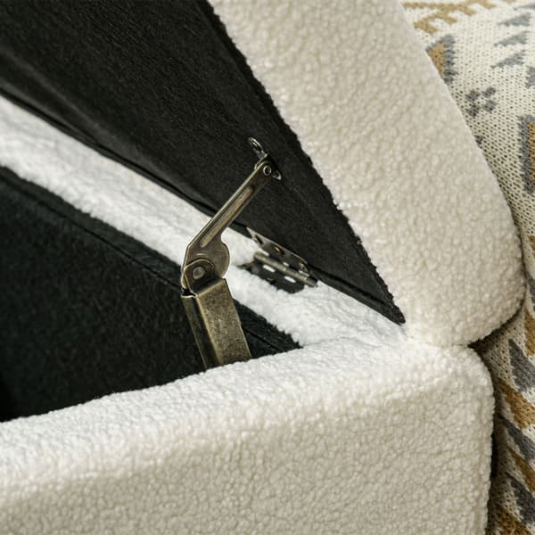 Rootz stoppad bänk med förvaring - Sängbänk - Fönstersäte - Krämvit - Massiv träram - 102cm x 45cm x 46cm