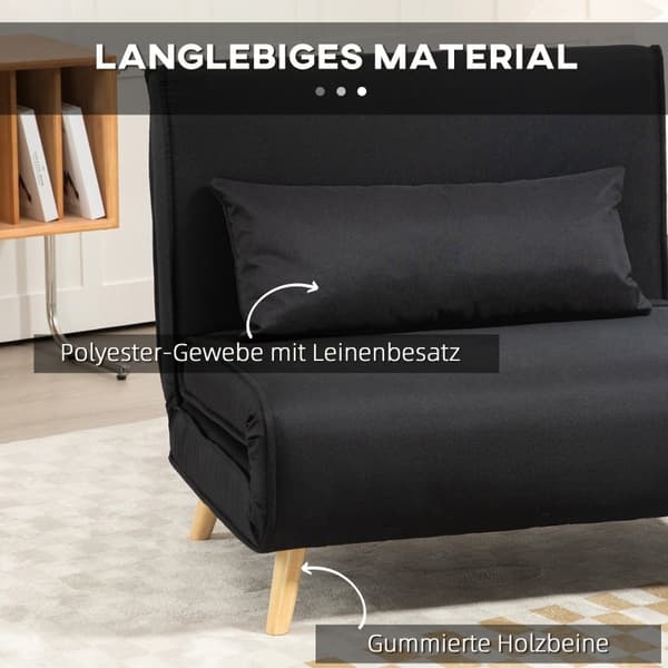 Rootz Bäddsoffa - Bäddbar soffa - Futon - Mjukt tyg - Flexibelt ryggstöd - 94cm x 78cm x 80cm - Krämvit - Enkel montering