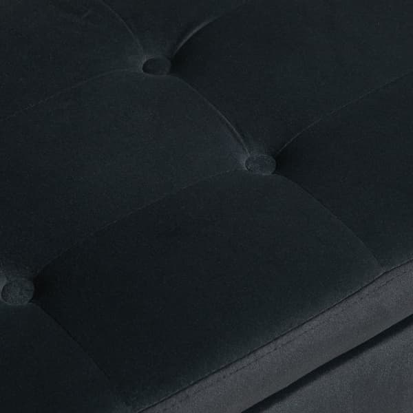 Rootz Velvet Penkki - Tummanharmaa - Säilytyspenkki - Vintage Design - Kapenevat kultaiset jalat - Hengittävä polyesteri - 107cm x 42cm x 65cm